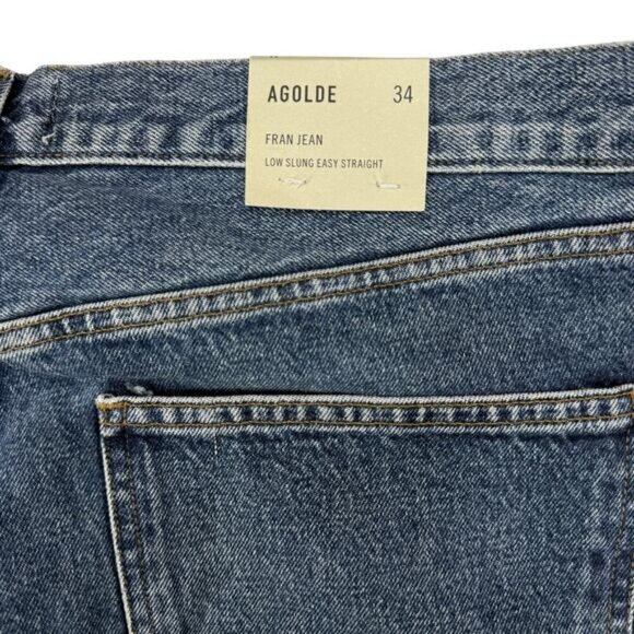Agolde Fran Jean Low Slung Easy Straight Size 34 Dwell - Picture 8 of 8